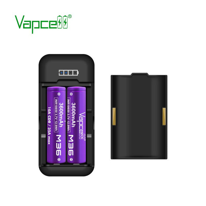 Vapcell P2 Portable 18650 Battery Charger - Dragon Vapour 