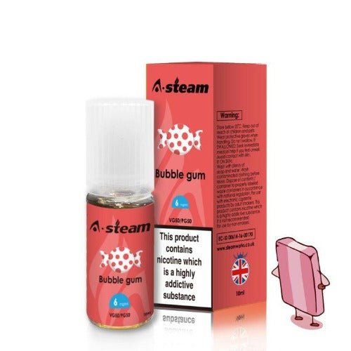 Bubblegum 50/50 E-Liquid by A Steam 10ml - Dragon Vapour 